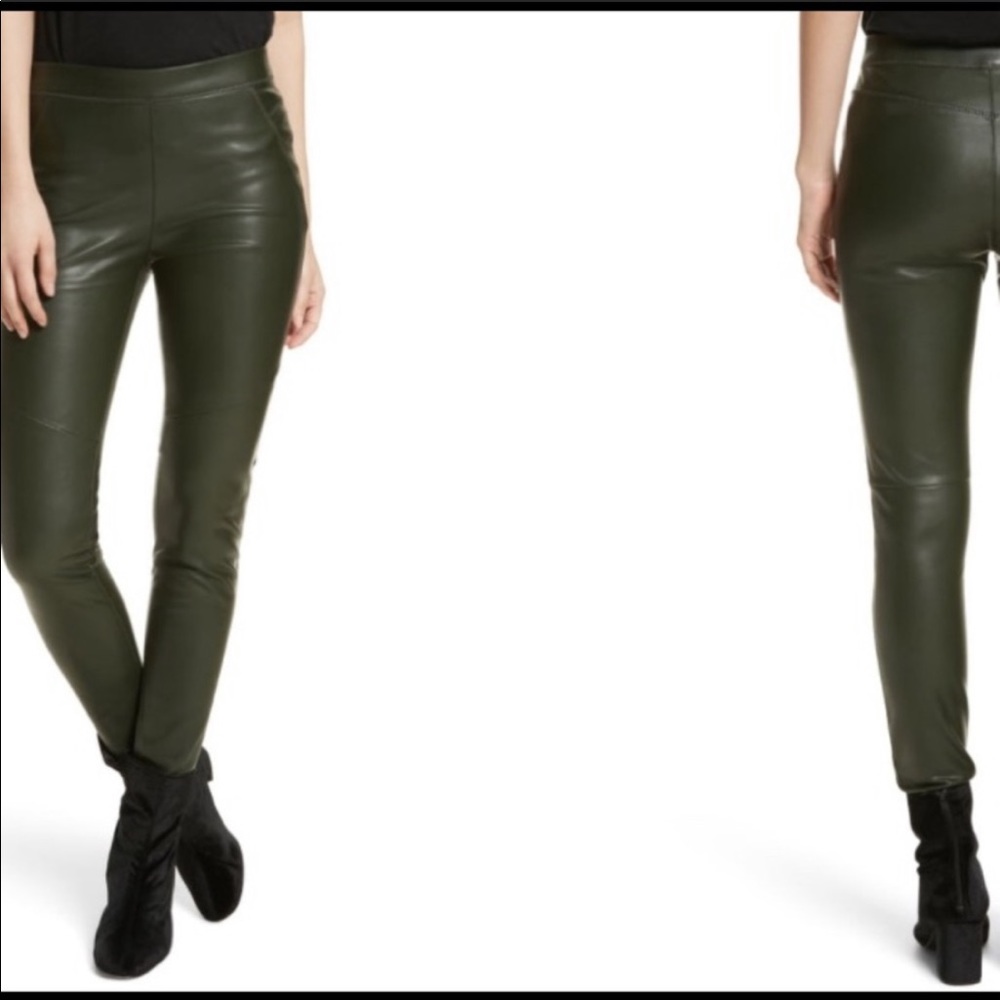 FREE PEOPLE black FAUX suede LEATHER pant leggings